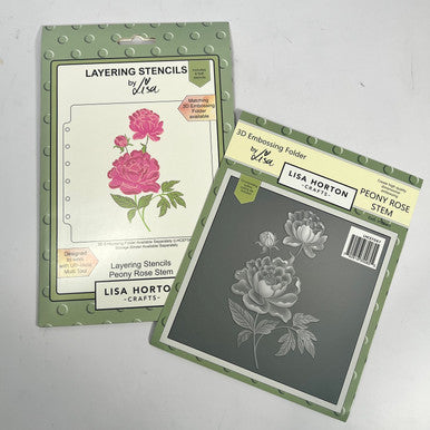 Peony Rose 3D Embossing Folder and Die and Stencil by Lisa Horton