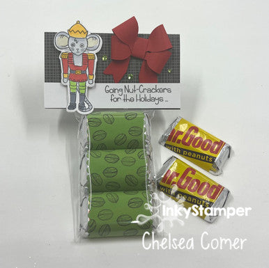 hershey miniature treat using Nutcracker stamp set by InkyStamper