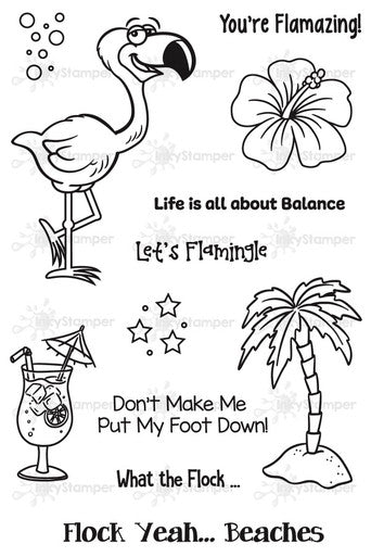 Flamingo Stamp Set by InkyStamper
