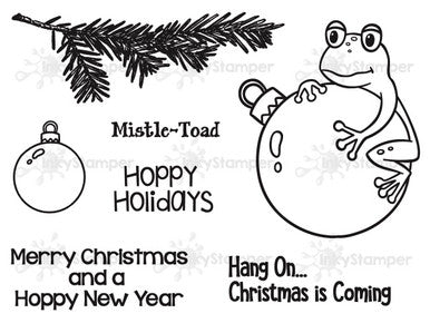 Freddy on a Christmas Bauble stamp set by InkyStamper