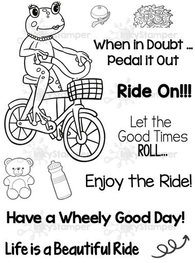 Bicycle stamp set featuring Freddy and Freida by InkyStamper