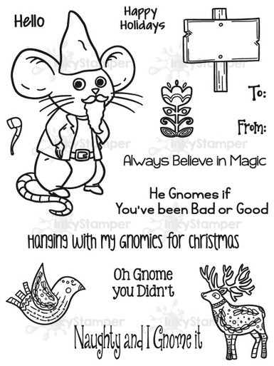 Gnome stamp set by InkyStamper