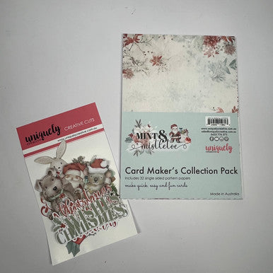 Mint and Mistletoe paper pack and creative cuts by Uniquely Creative
