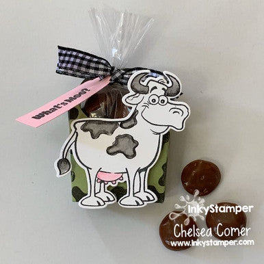 treat holder made with Cow stamps by InkyStamper