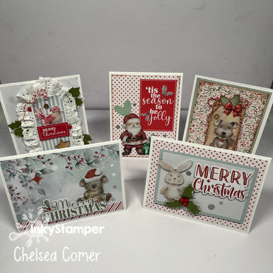 Another 5 of 10 cards made in the Mint and Mistletoe class by Uniquely Creative taught by InkyStamper
