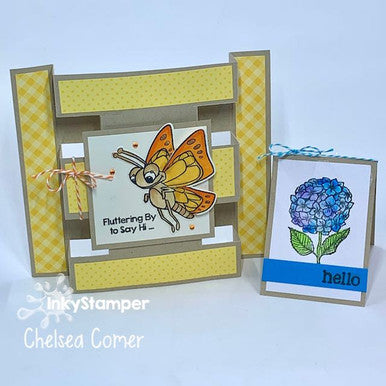 OOAK Butterfly Tower Card featuring InkyStamper Butterfly