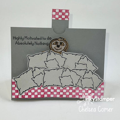 Slothsome peak-a-boo card featuring Sloth Stamp Set by InkyStamper