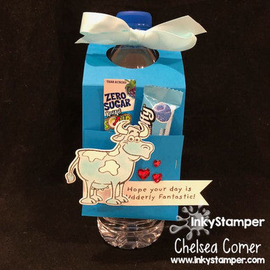 DIY party drinks made with Cow stamps by InkyStamper