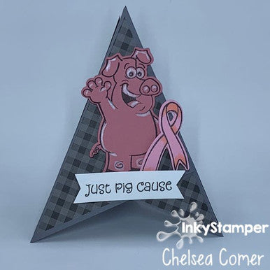tee pee card made with Pig Cause stamps by InkyStamper