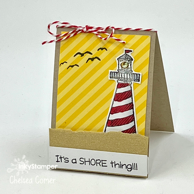 Pelican mini card with Lighthouse by InkyStamper for OOAK