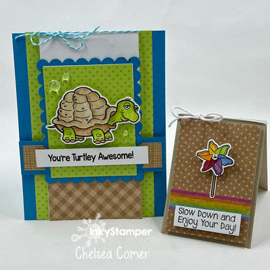 Turtley Flipper Card by InkyStamper for OOAK