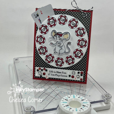 Rotating precision press and Game Night stamp set