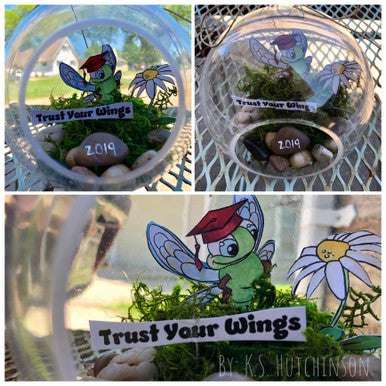 Terrarium using Dragonfly stamp set by InkyStamper
