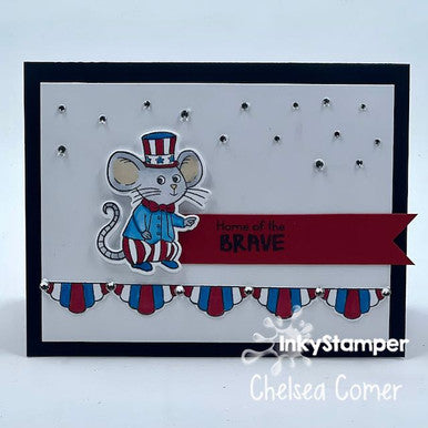 Fourth of July card featuring Americana by InkyStamper