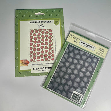 Heart Stripes 3D Embossing Folder and Stencil by Lisa Horton