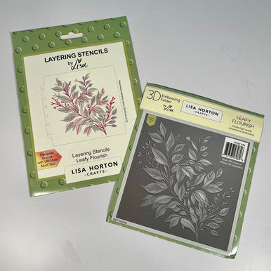 Leafy Flourish 3D Embossing Folder, Stencil, and Die by Lisa Horton