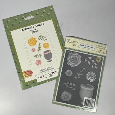 Floribunda Elements 3D Embossing Folder and Stencil by Lisa Horton