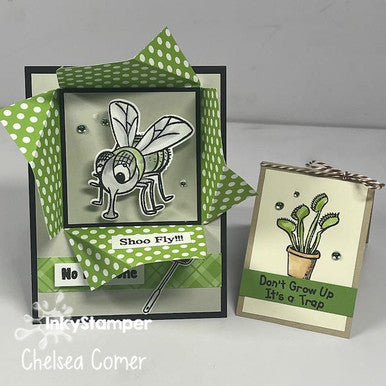 OOAK Pinwheel Pop Card featuring Housefly by InkyStamper