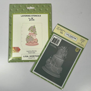 Tiered Cake 3D Embossing Folder and Stencil by Lisa Horton
