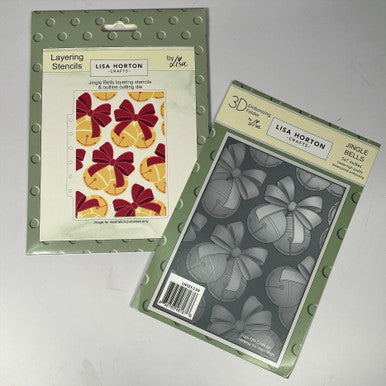 Jingle Bells 3D Embossing Folder, Stencil, and Die by Lisa Horton