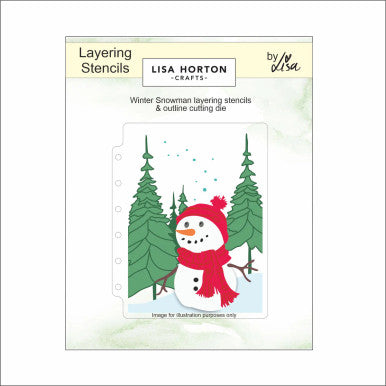 Winter Snowman Stencil and Die by Lisa Horton