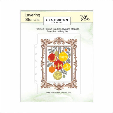 Framed Festive Bauble Stencil and Die by Lisa Horton