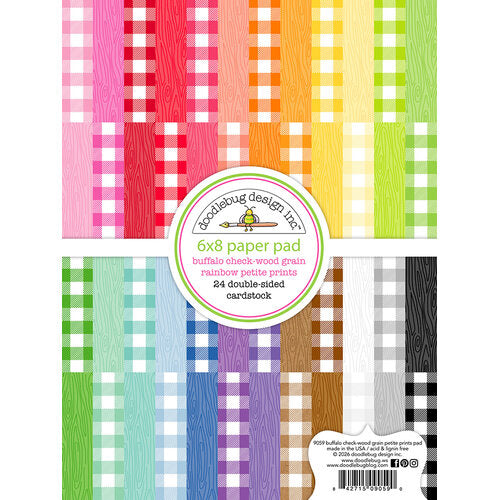 Doodlebug Design - Monochromatic Collection - 6 x 6 Paper Pad - Petite Prints - Buffalo Check