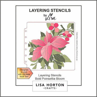 Bold Poinsettia Bloom Stencil by Lisa Horton