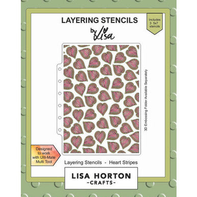 Heart Stripes Stencil by Lisa Horton