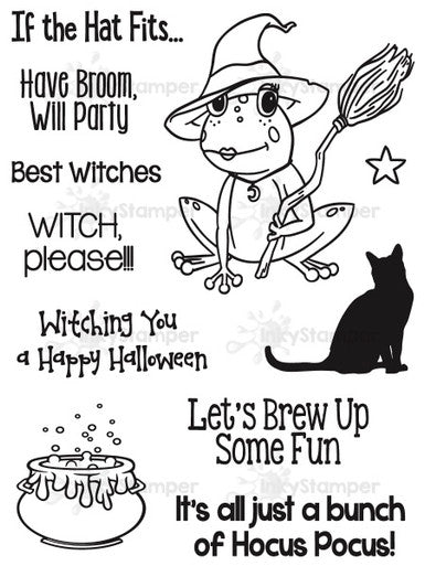 Witch stamp set featuring Freddy and Freida by InkyStamper