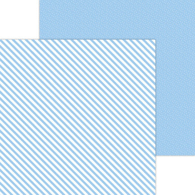 Doodlebug Design - Monochromatic Collection -  Candy Stripe / Sprinkles - 12 x 12 - Bubble Blue