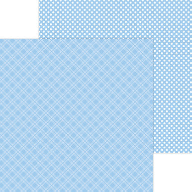 Doodlebug Design - Monochromatic Collection -  Candy Stripe / Sprinkles - 12 x 12 - Bubble Blue
