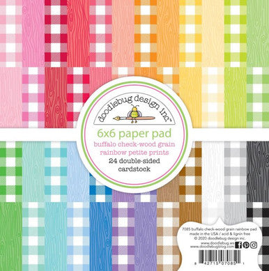Doodlebug Design - Monochromatic Collection - 6 x 6 Paper Pad - Petite Prints - Buffalo Check