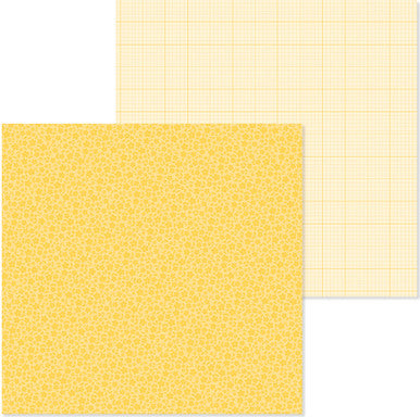 Doodlebug Design - Monochromatic Collection -  Floral / Graph - 12 x 12 - Bumblebee