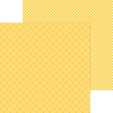 Doodlebug Design - Monochromatic Collection -  Candy Stripe / Sprinkles - 12 x 12 - Bumblebee
