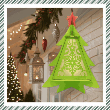 Assembled and Lit Up Christmas Tree CrafTreat lantern