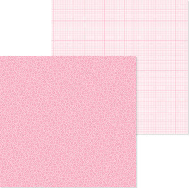 Doodlebug Design - Monochromatic Collection -  Floral / Graph - 12 x 12 - Cupcake