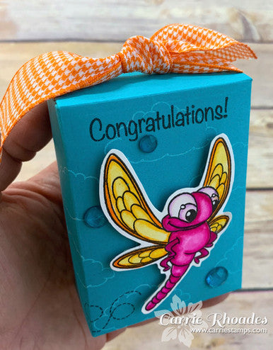 treat box using Dragonfly stamp set by InkyStamper