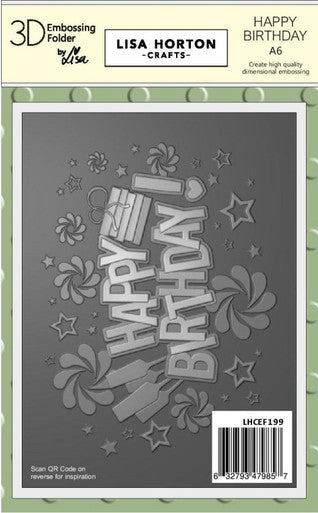 Happy Birthday 3D Embossing Folder by Lisa Horton