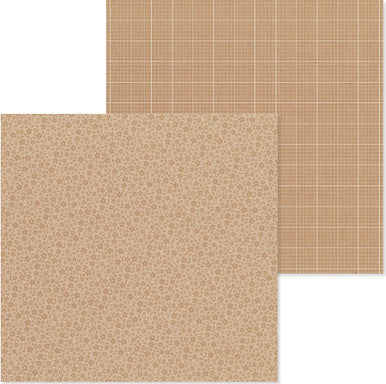 Doodlebug Design - Monochromatic Collection -  Floral / Graph - 12 x 12 - Kraft