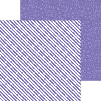 Doodlebug Design - Monochromatic Collection -  Candy Stripe / Sprinkles - 12 x 12 - Lilac