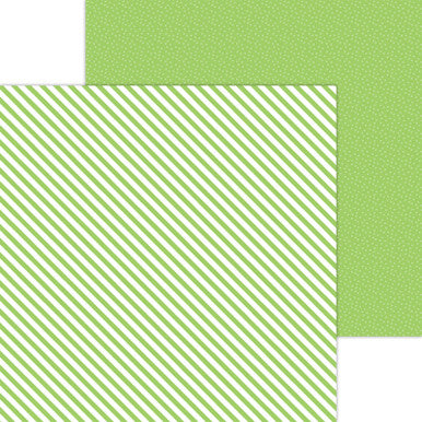 Doodlebug Design - Monochromatic Collection -  Candy Stripe / Sprinkles - 12 x 12 - Limeade