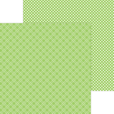 Doodlebug Design - Monochromatic Collection -  Candy Stripe / Sprinkles - 12 x 12 - Limeade