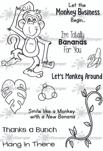 Monkey Stamp set by InkyStamper