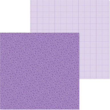 Doodlebug Design - Monochromatic Collection -  Floral / Graph - 12 x 12 - Orchid