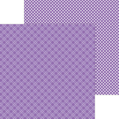 Doodlebug Design - Monochromatic Collection -  Candy Stripe / Sprinkles - 12 x 12 - Orchid