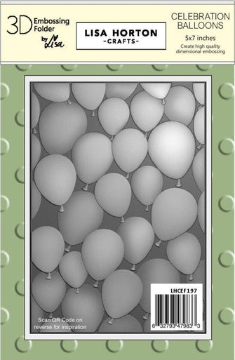 Celebration Balloons 3D Embossing Folder by Lisa Horton