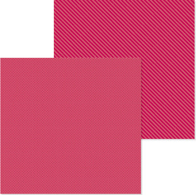 Doodlebug Design - Monochromatic Collection -  dot/stripe - 12 x 12 - Ruby