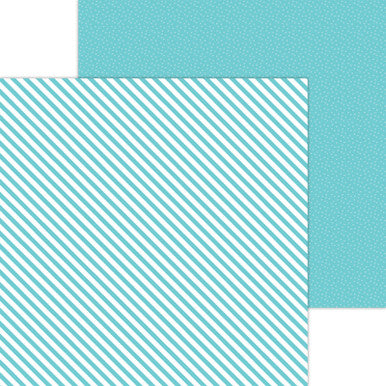 Doodlebug Design - Monochromatic Collection -  Candy Stripe / Sprinkles - 12 x 12 - Swimming Pool