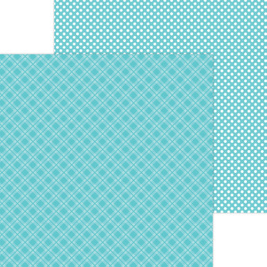 Doodlebug Design - Monochromatic Collection -  Candy Stripe / Sprinkles - 12 x 12 - Swimming Pool